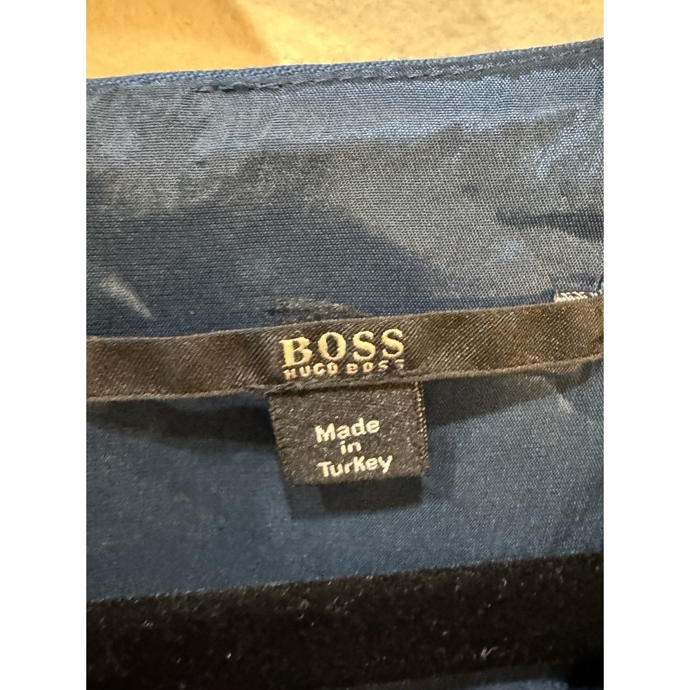 BOSS women's royal blue 3/4 sleeve sheath dress Size 10 Vneck - Picture 4 of 8